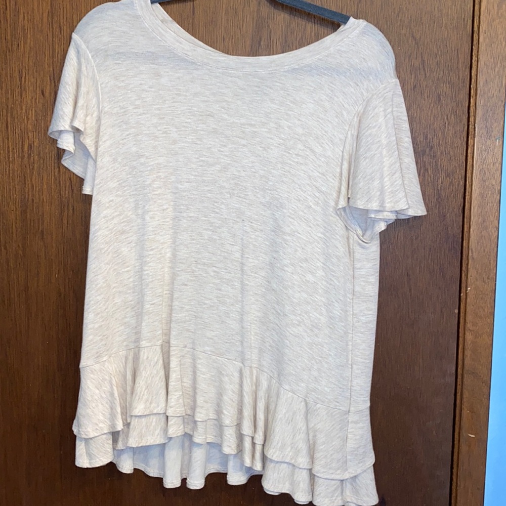 Heather Beige Shortsleeve Top